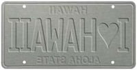6"x12" Vintage License Plate - I Love Hawaii