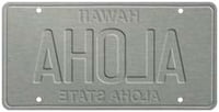 6"x12" Vintage License Plate - Aloha