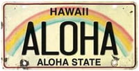 6"x12" Vintage License Plate - Aloha