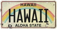 6"x12" Vintage License Plate - Hawaii