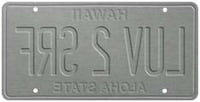 6"x12" Vintage License Plate - LUV 2 SRF