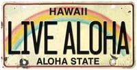 6"x12" Vintage License Plate - Live Aloha