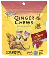 Ginger Chews - Lychee (4 oz) - Pack of 12 Bags