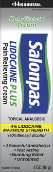 Salonpas Lidocaine Cream - 3oz