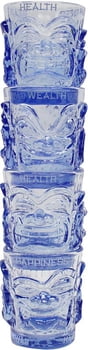 Shot Glass Ooga-Shaka Tiki Light Blue (set of 4)