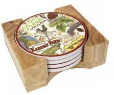 Coasters Hawaiian Ceramic Coasters - Farmers Market