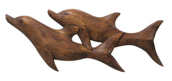 Wall Decorations & Tikis Wood 2 Dolphin